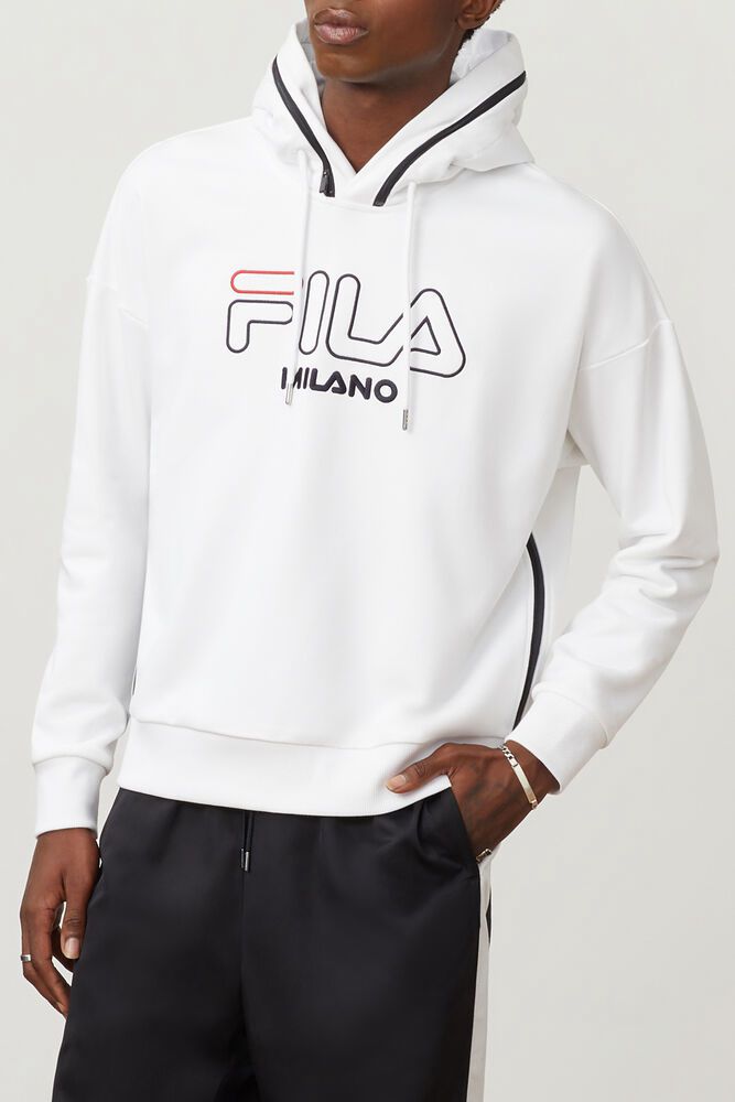 Fila Hoodie Mens White - Milano French Terry - Philippines 6542387-PI